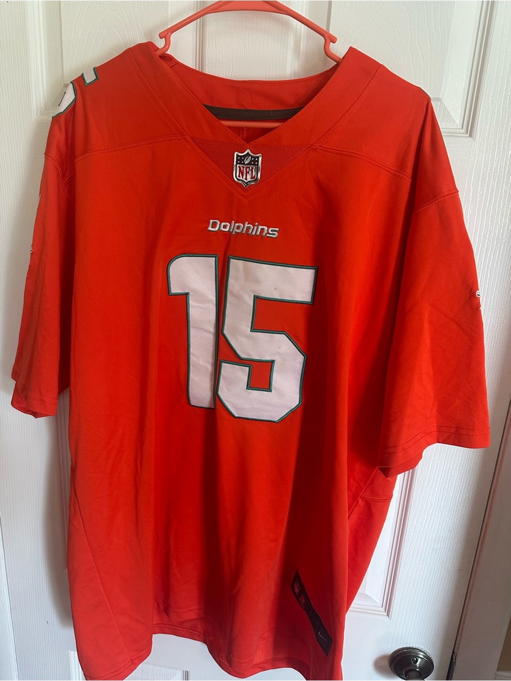 NFL Dolphins #15 Orange Men's Football Jersey